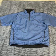 Zero Restriction Mens L Pullover Golf Jacket Windbreaker Blue Black Reversible