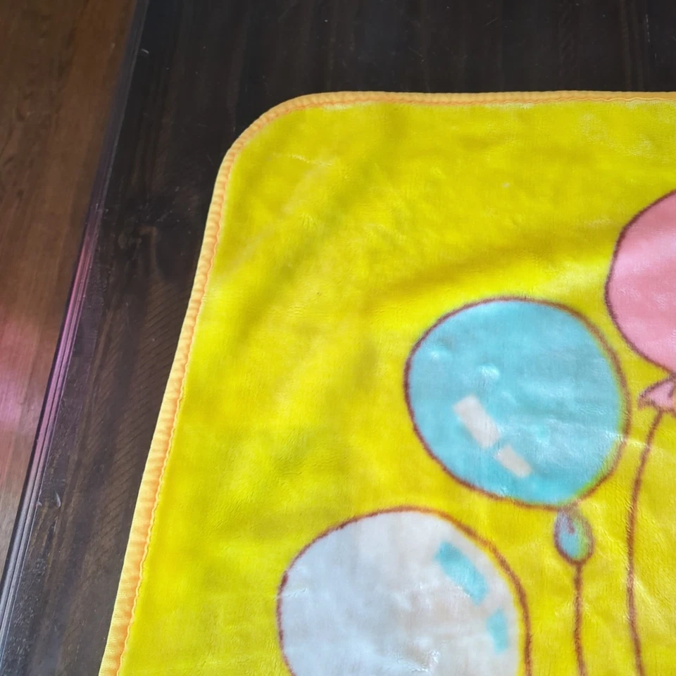 Manta bebé de felpa visón vintage oso de peluche globos cachorro perro mariposa  Foto 2 de 4