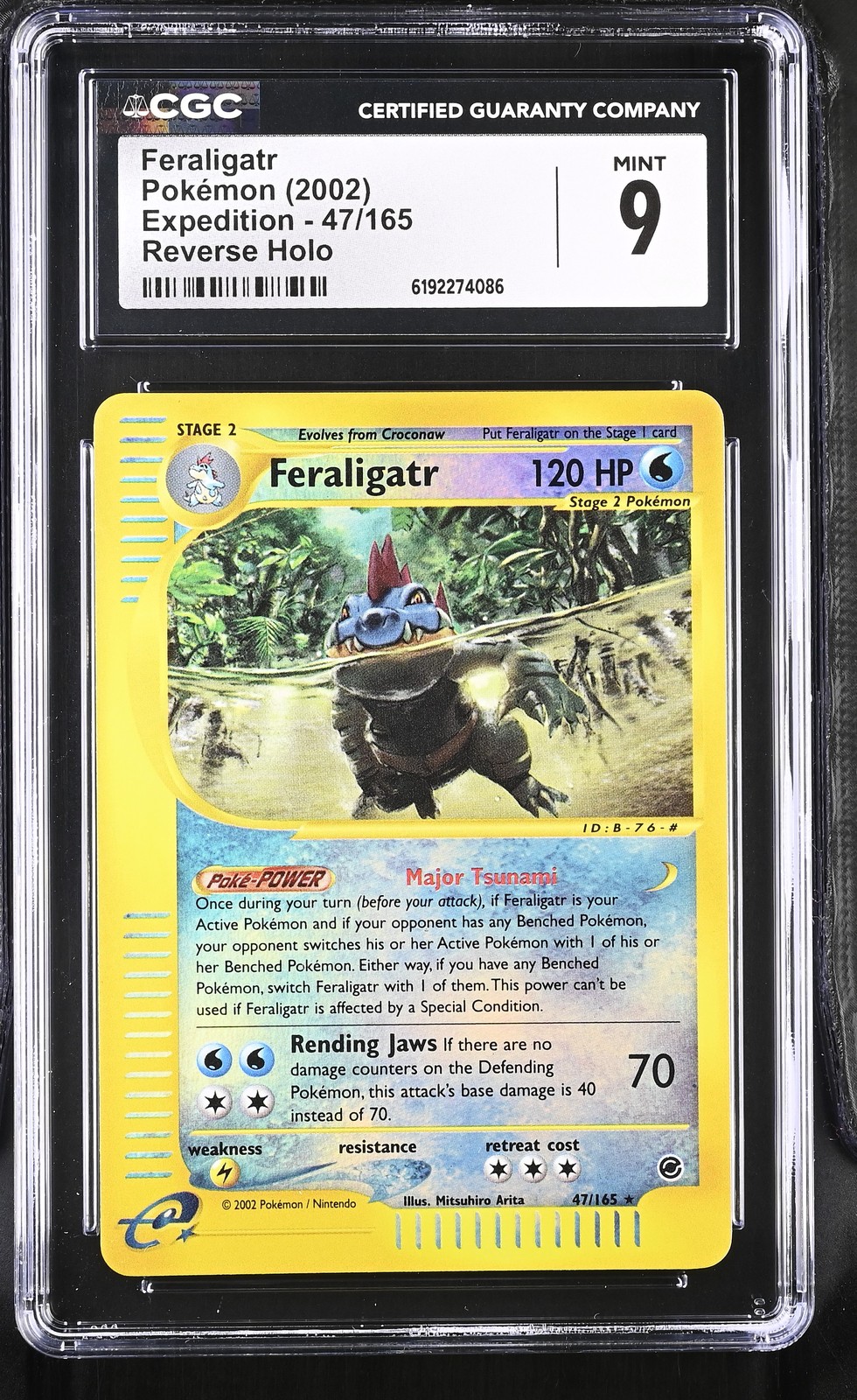 CGC 9 MINT Feraligatr 47/165 Expedition Reverse Holo Pokemon Card