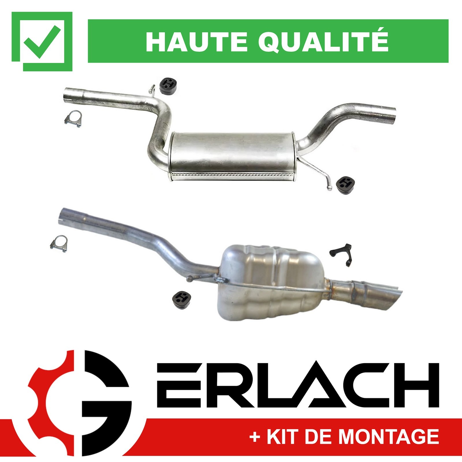 Silencieux d'echappement Passat B6 1.4 1.8 TSI acier aluminise durable