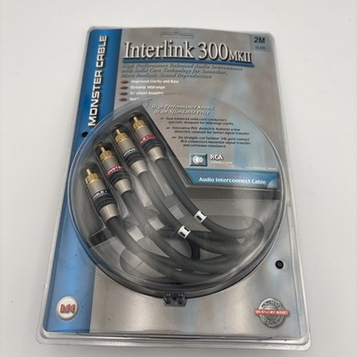 Monster Cable Interlink 300 MKII, 2m/13.1ft RCA Audio Cable NIB New Old Stock