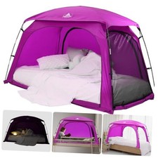 Bed Tent for Girls, with Built-in Fan Pocket for Improved Airflow Twin Pink