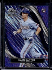 2024 Topps Chrome Black Evan Carter RC Purple Mini Diamond Refractor #/150