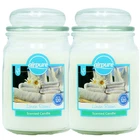 2 x Airpure Large Jar Scented Candle Linen Room 510g - 120 hours burn time