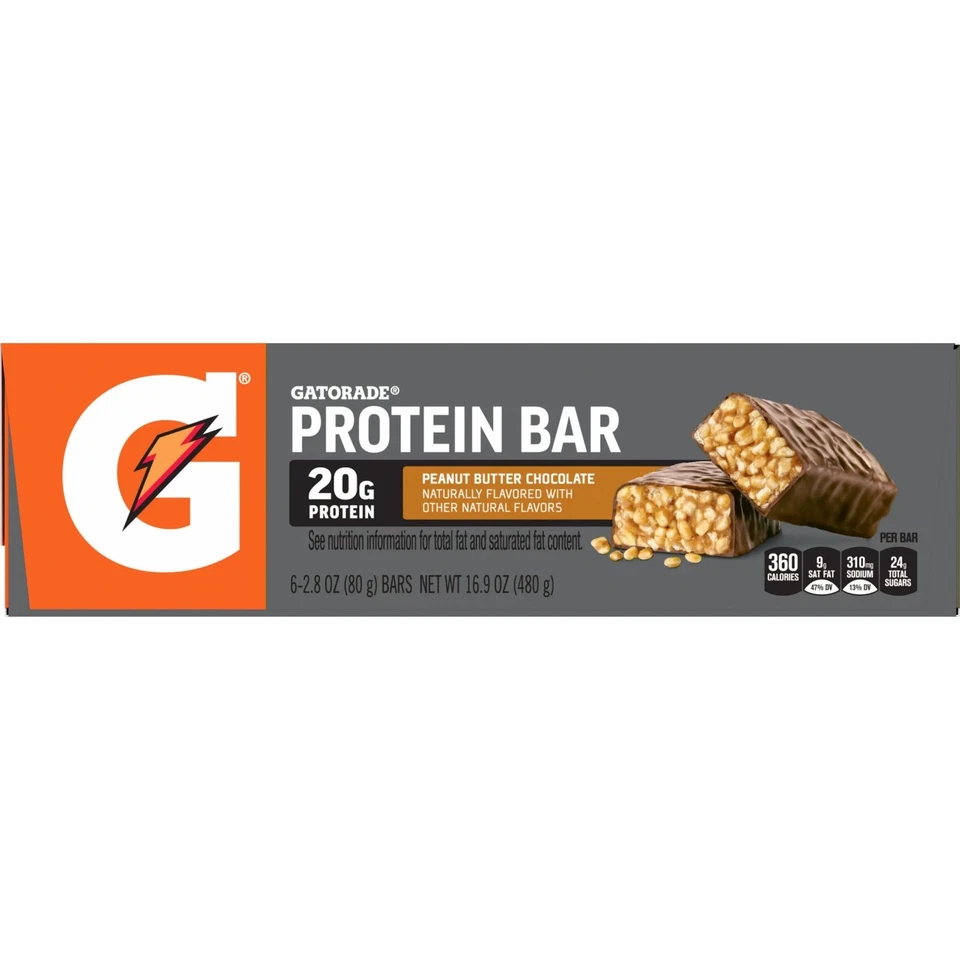 Barritas de proteína de suero de chocolate con mantequilla de maní Gatorade, 20 g de proteína, paquete de 6 Foto 3 de 4