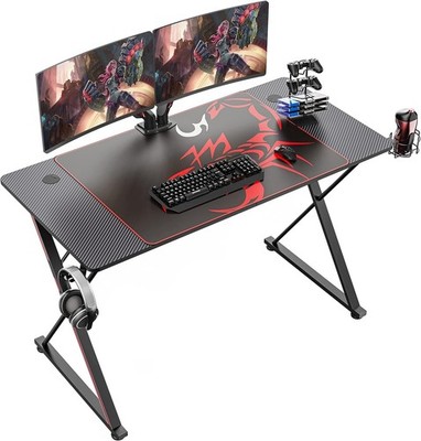 EUREKA ERGONOMIC Gaming Desk 47 Inch,PC Gaming Table, X Shaped Gaming Desk