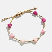 Children Heart Bracelet Gradient Gold Tone Metal Round Layered Jewelry