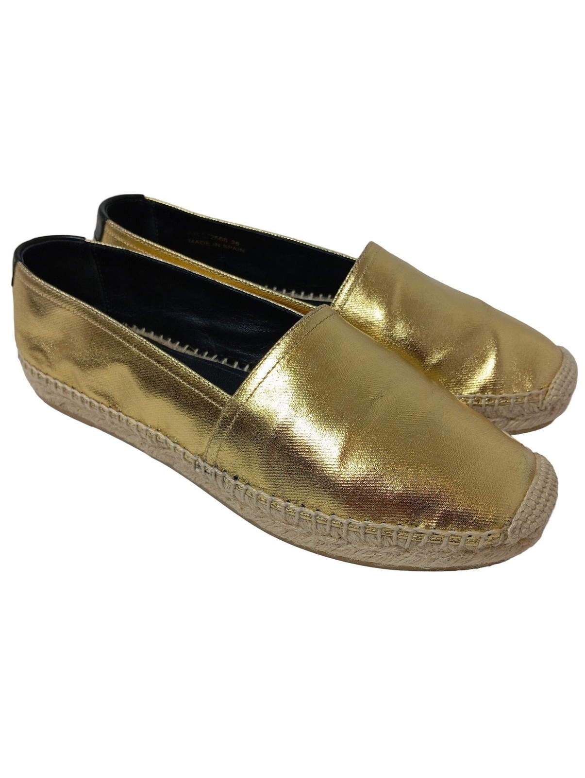 SAINT LAURENT Espadrillas Donna Sandalo Taglia IT 36 oro stile casual