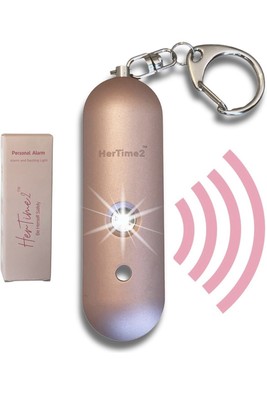 Personal Safety Alarm,Travel Safe Waterproof,Cute KeyChains Protection,Rose Gold