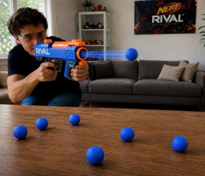110 Rounds Nerf Rival Compatible Foam Balls Blue High Impact Refill Ammo