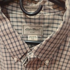 Eddie Bauer Wrinkle Resistant Plaid Button-Up Shirt Men s XXL