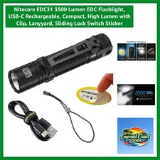 High Lumens USB-C Rechargeable EDC Flashlight - Lightweight  Impact Resistant