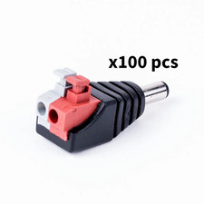 100pcs Male DC Power Plug Screwless Quick Connect for CCTV cameras others