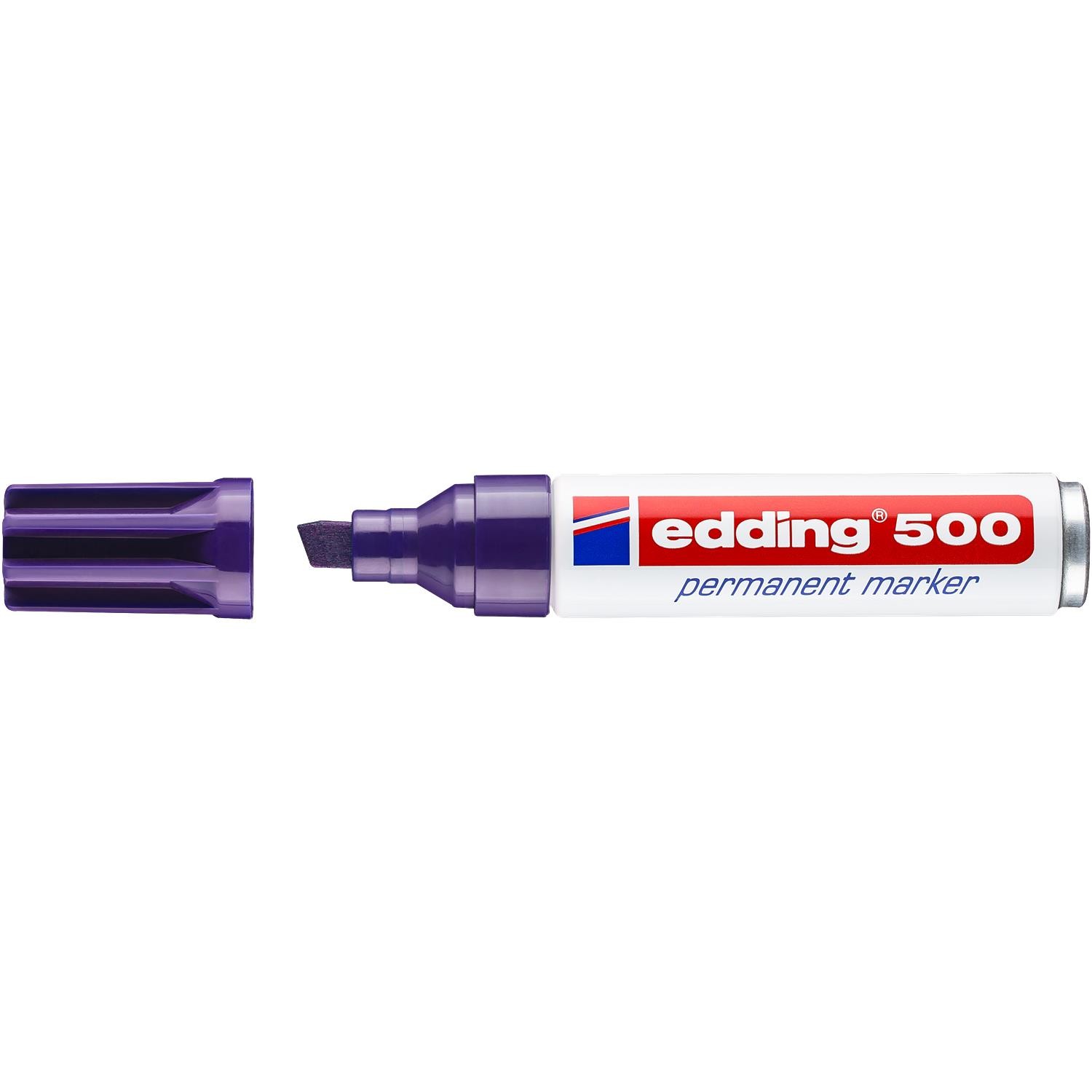 edding 500 marqueur permanent violet pointe biseautée pour marquage lisible