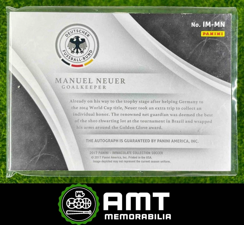 2017 Panini Immaculate Collection #IM-MN Manuel Neuer Moments Auto 17/50 Germany - Bild 2 von 3