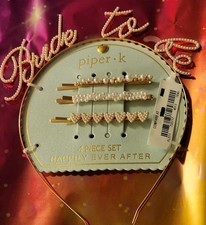 Bride To Be, Wedding Headband  Hair Clip Set, "Pearls"NWT,Super...