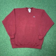 Vintage 90s Adidas Crewneck, Burgundy Sweatshirt Minimalist Iconic Soccer XL 