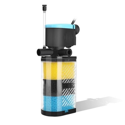 Aquarium 3Stage Internal Filter Turtle Fish Tank 1040 Gallon Dual Outlet Air