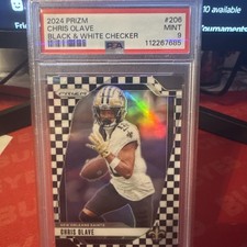 2024 PANINI PRIZM B&W CHECKER #206 CHRIS OLAVE PSA 9