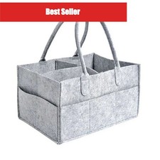 DUTRIEUX Canvas Diaper Stacker Bag Portable Baby Diaper Organizer for Nursery