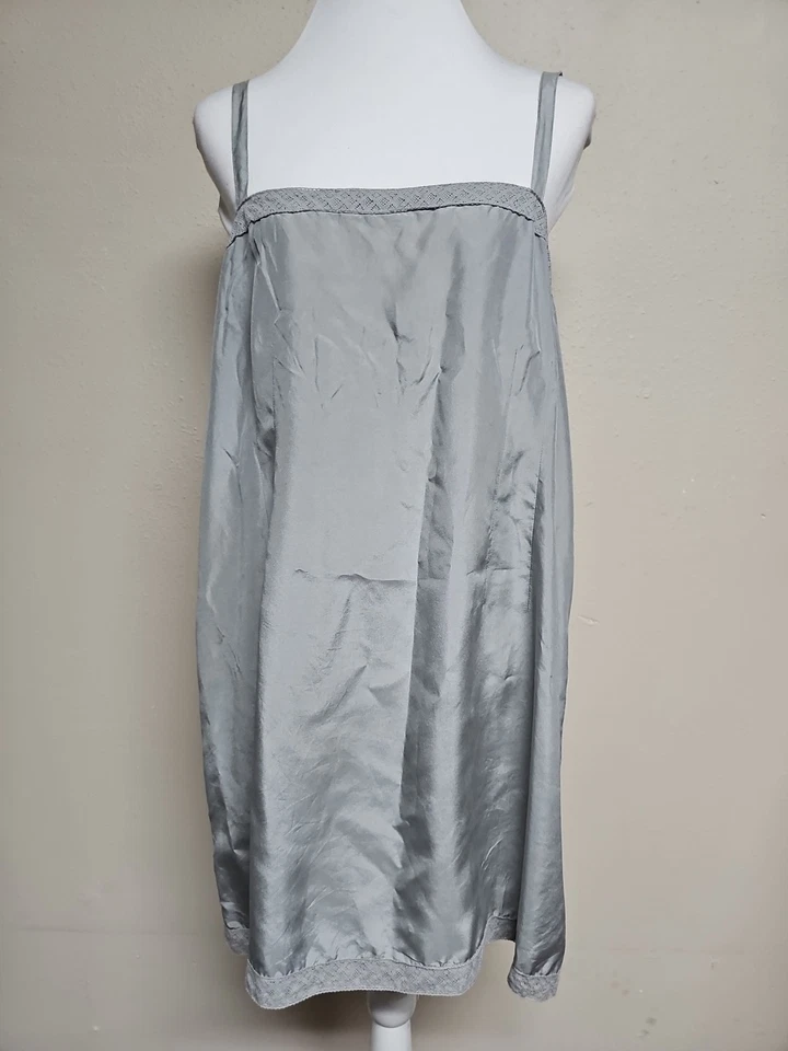 Bata de noche para mujer EILEEN FISHER sin mangas cuello cuadrado color gris.Talla L Foto 4 de 4