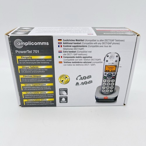 Amplicomms Powertel 701 Telefon bezprzewodowy • Zestaw głośnomówiący Telefon w pudełku
