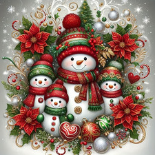 Christmas Diamond Art Kits for Adults,Snowman 5D Diamond Painting Kits for Begin