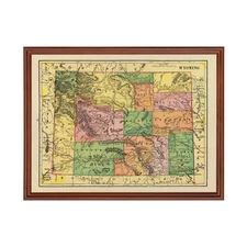 Old Map of Wyoming 1909 - Vintage Wyoming Art