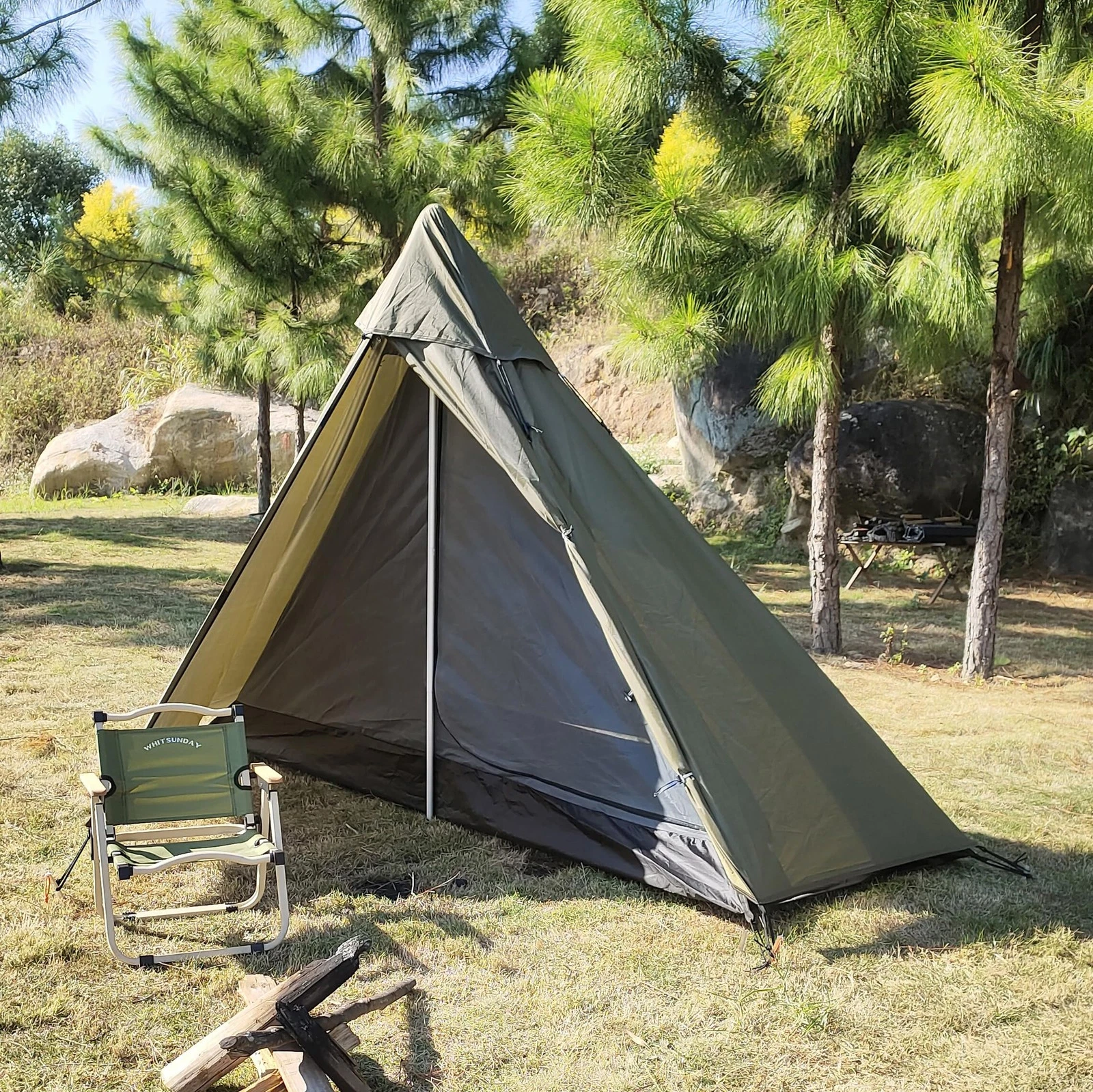 Tent 1 Person Ultralight Quick Up Mini Tent for Camping Trekking Olive Green