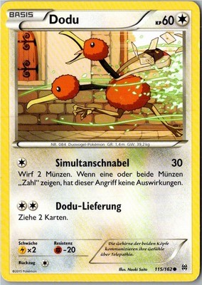 Pokemon Dodu 115/162 TURBOstart Deutsch