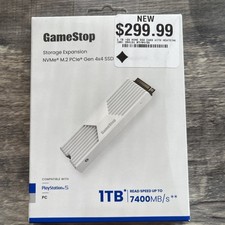 1TB NVMe M.2 PCIe Gen 4x4 SSD w/ Heatsink for PS5/PC 7400MB/s GAMESTOP NEW 🆕