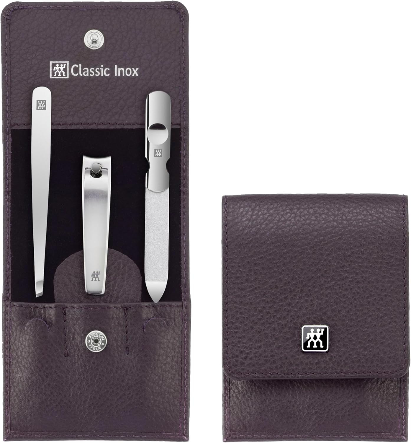 Set Manicure da Viaggio 3 Pezzi | Custodia Pelle Robusta per Uomo e Donna