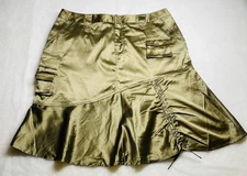 NWT Gypsy Jeans Womens Olive Streetwear Fusion Gothic Y2K Cargo Skirt Plus 20