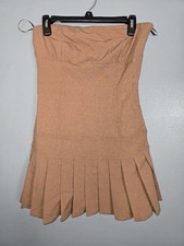 NWT! FOREVER 21 Size Small Women's Light Brown Country BOHO Dress Strapless