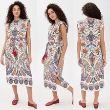 Farm Rio Off-White Boho Glam Midi Dress Size XS $160