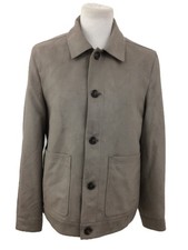 Autograph Men's Faux Suede Harrington Jacket Onyx Collar Button Lined Pocket New