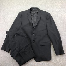 Emporio Armani Suit Mens 44 37x30 Black Wool 2 Piece Italy Formal