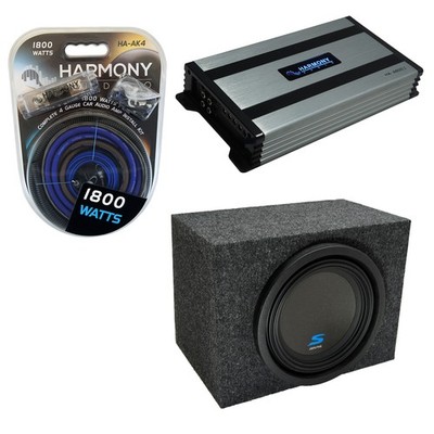 Car Stereo Rearfire Sealed Single 10 Alpine S-W10D4 Sub Box New & HA-A800.1 Amp