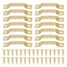 100 Pack Heavy Duty Sawtooth Picture Hangers with 200 Screws Gold Small Sawto...
