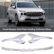 For 2021-2023 Hyundai Santa Fe Front Bumper Skid Plate Molding Deflector Silver