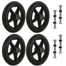 4Pcs 6 Inch Walker Wheels Replacement, Wheelchair Front Wheels with 4 Axles, ...