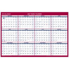 AT-A-GLANCE 2027 Vertical Horizontal Reversible Erasable Yearly Wall Calendar