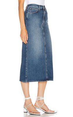 TOTEME sz S Bitti Denim Midi Skirt in Washed Blue BRAND NEW