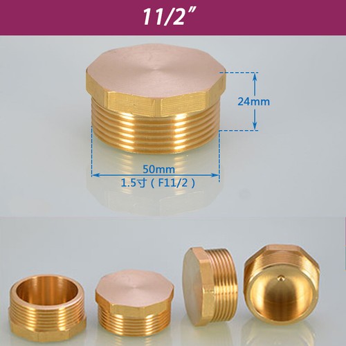 Tapón de latón tapón ciego conexión roscada atornillado accesorios de cierre - Imagen 16 de 38