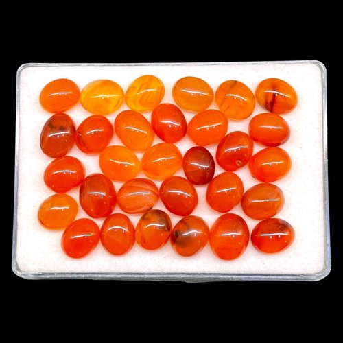 30 Pcs Natural Orange Carnelian 11mm-12mm Oval Loose Cabochon Gems Wholesale Lot - Bild 14 von 15