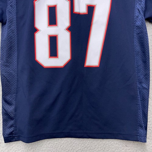 Rob Gronkowski New England Patriots Jersey Boys Large 14/16 Blue Team Apparel - Picture 9 of 11