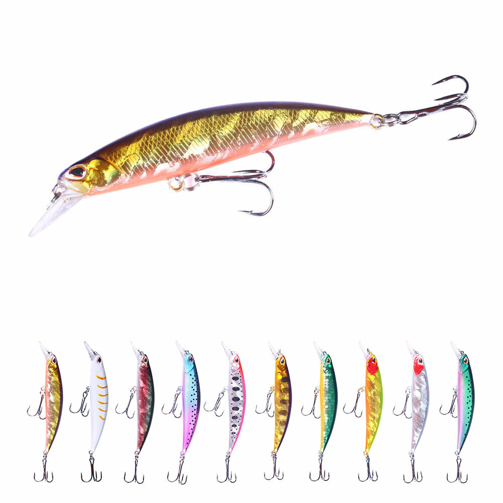 10PCS 9cm 13g Trolling Minnow Lure for Trout Bass Crankbait Fishing