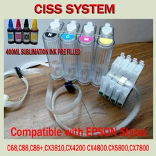CISS Continuous Ink Supply System Compatible Epson C68,C88,C88+ SUBLIMATION INK