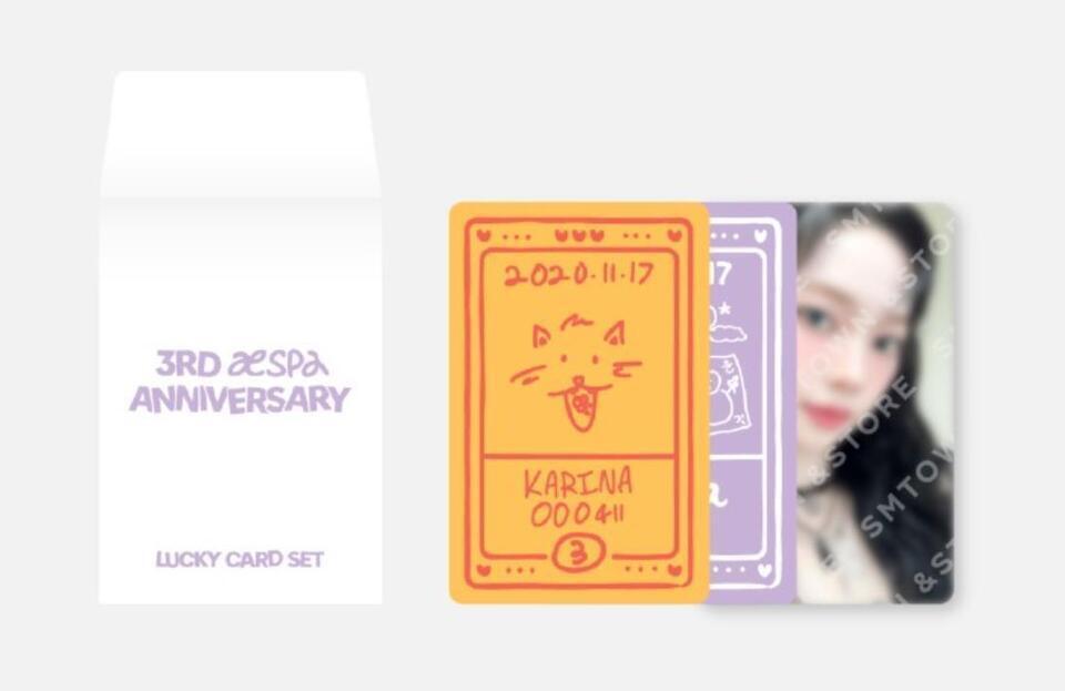 aespa 3rd ANNIVERSARY OFFICIAL MD GOODS LUCKY CARD SET aespa 3rd ANNIVERSARY OFFICIAL MD GOODS LUCKY CARD SET