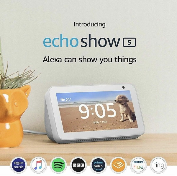 New Amazon Echo Show 5 Smart Speaker With Alexa Voice Control Uk Stock In White Hdcharda Com